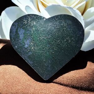 Moss Agate Crystal‎ Heart (#16)